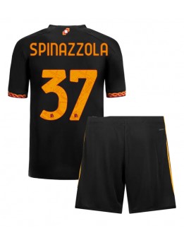 Billige AS Roma Leonardo Spinazzola #37 Tredjedraktsett Barn 2023-24 Kortermet (+ Korte bukser)